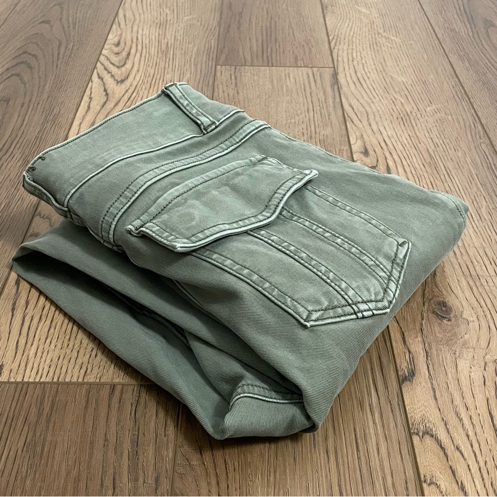 Spanx Cargo Green Skinny Stretch Twill Pants